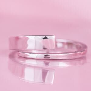 925 Sterling Silver End Bar Ring